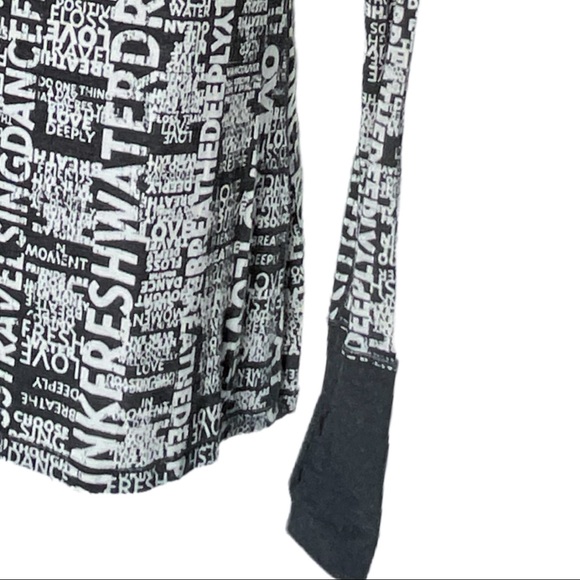 LULULEMON Manifesto Long Sleeve Top Grey/White Love Sweat - Live Near the Ocean - Picture 3 of 3